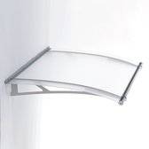 Schulte deurluifel - afdak - 205x142cm - 6mm gesatineerd getoogd Acrylglas - wandsteunen mat-RVS