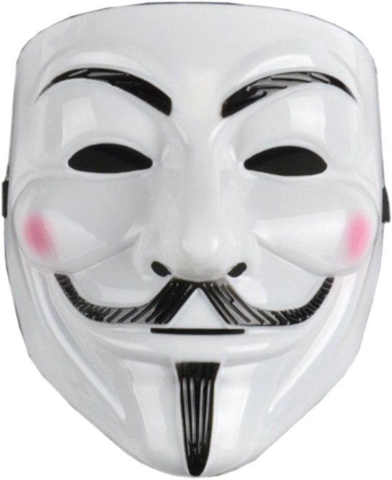Vernederen Robijn Archeologie Anonymous Masker - Wit - V for Vendetta - Guy Fawkes - Halloween - Carnaval  | bol.com