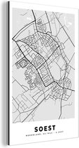 Wanddecoratie Metaal - Aluminium Schilderij Industrieel - Stadskaart - Soest - Grijs - Wit - 100x150 cm - Dibond - Foto op aluminium - Industriële muurdecoratie - Voor de woonkamer/slaapkamer - Plattegrond