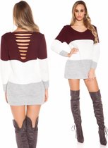 Ruimvallende Grof Gebreide Trui Bordeaux - one size M/L