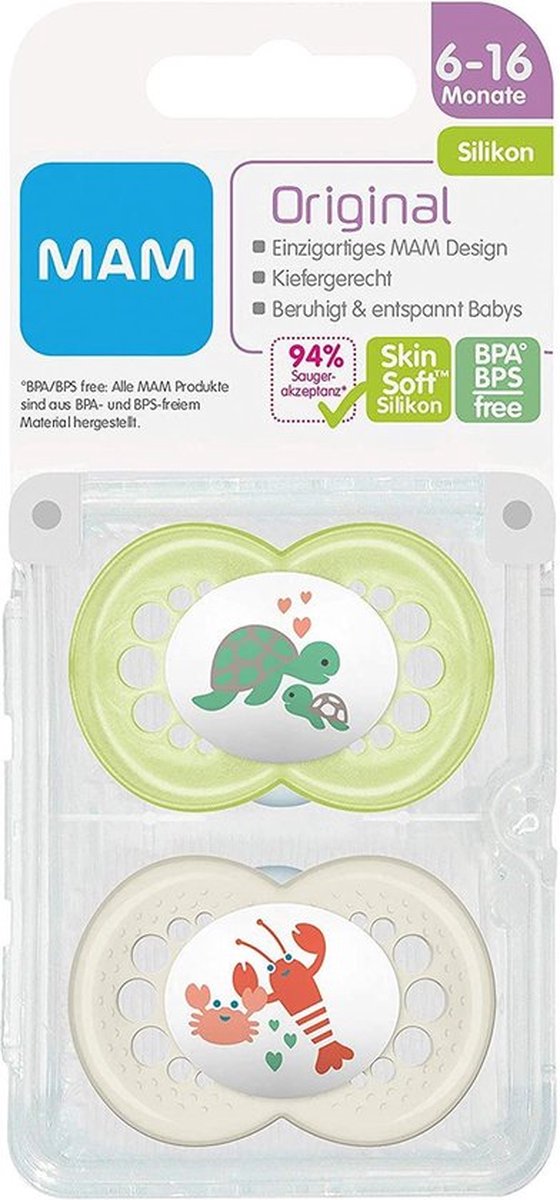 MAM Siliconen Fopspenen Original 2 Stuks - 16M+ MAM Siliconen Fopspenen Original 2 Stuks - 16M+