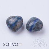 Sattva | Edelsteen hartjes knuffelstenen 3 stuks LAPIS LAZULI (±15mm) in organza zakje