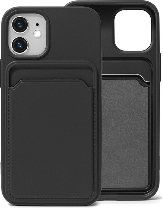 Étui porte-cartes noir pour Apple iPhone 12 Mini - Étui pour iPhone 12 Mini avec porte-cartes - Étui en silicone pour iPhone 12 Mini avec porte-cartes - Étui pour iPhone 12 Mini avec porte-cartes - Étui pour iPhone 12 Mini en TPU avec porte-cartes
