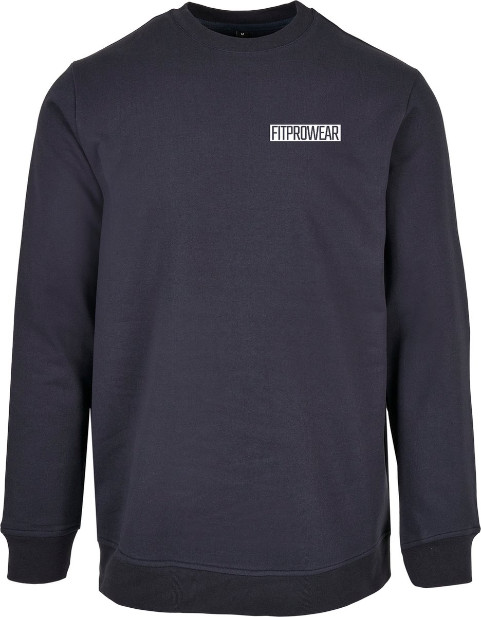 FitProWear Sweater Heren - Navy / Donkerblauw - Maat XXL / 2XL - Sweater - Trui zonder capuchon - Hoodie - Crewneck - Trui - Winterkleding - Sporttrui - Sweater heren - Heren kleding - Crew neck - Sweater man