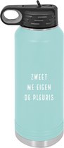 Waterfles RVS Zweet me eigen de pleuris mint