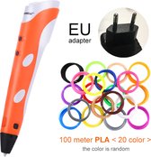 LuxuryLiving - 3d pen Starterspakket - inclusief Vullingen - 100 Meter Filament - Oranje