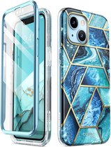 Cosmo 360 Backcase met screenprotector Geschikt Voor iPhone 13 - Marmer Ocean