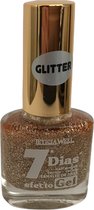 Leticia Well - Nagellak -  Goud Transparant met glitters - 1 flesje met 13 ml inhoud - Nummer 215