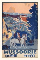 Pocket Sized - Found Image Press Journals- Vintage Journal Mussoorie, India Travel Poster