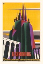 Pocket Sized - Found Image Press Journals- Vintage Journal Luxembourg Travel Poster