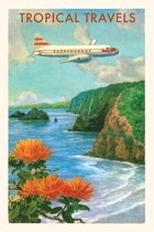 Pocket Sized - Found Image Press Journals- Vintage Journal Plane Over Cliffs Travel Poster