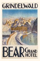 Pocket Sized - Found Image Press Journals- Vintage Journal Grindelwald Bear Grand Hotel