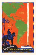 Pocket Sized - Found Image Press Journals- Vintage Journal Around & About Central and South America Travel Poster