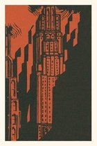 Pocket Sized - Found Image Press Journals- Vintage Journal Woodcut of Skyscraper Poster
