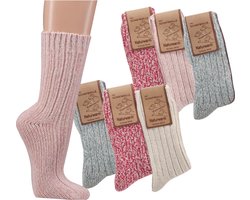 3-Pack Socke - "Noorse Sok" - Wollen Sokken - Thermo - Warme - 1 bundel met 3 paar - Maat 39-42 - Kleurenmix