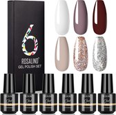 Rosalind® Gellak set - 6 kleuren - Gel nagellak set - Gellak set - 7ml per flesje - Gift set - Nagellak geschenkset