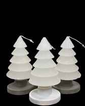 Kaars - dennenboom - Set van 3 stuks - Kleur Wit - Mooi geschenk cadeau - Decoratieve accessoires