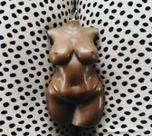Thicc Tracy body candle 10cm (glitter inhoud!) - lichaam kaars - torso curvy vrouw - briun