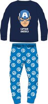 Avengers Captain America Kinder Pyjama- Huispak Jongens Coral Fleece Maat 134/140 Blauw