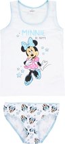 Ondergoedset - Minnie Mouse - Wit/Blauw - Maat 104-110