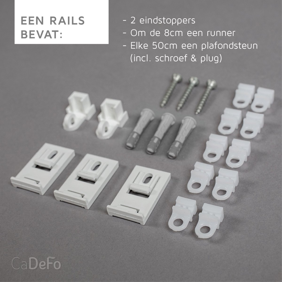 CADEFO Gordijnrails (301 - 350 cm) - Compleet op maat! - UIT 1 STUK - Leverbaar tot 6 meter - Plafondbevestiging - Lengte 331 cm