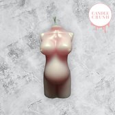 Preggo Phoebe body candle 10 cm (glitter inhoud & babyshower cadeau!) - lichaam kaars - torso zwangere vrouw - roze