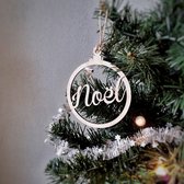 Houten Kerstballen Set 6 - Joy / Noel / Hope / Love / Peace / Sneeuwvlok