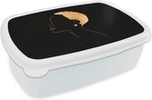 Boîte à pain Wit - Boîte à lunch - Boîte à pain - Femme - Dessin au Line - Noir - Or - 18x12x6 cm - Adultes