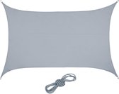 Toile d'ombrage Relaxdays PES - toile solaire - rectangle - concave - hydrofuge - gris clair