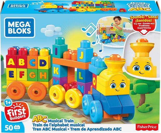 Mega Bloks First Builders ABC Leren Speelgoedtrein - 50 bouwstenen