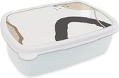 Broodtrommel Wit - Lunchbox - Brooddoos - Zomer - Abstract - Wit - 18x12x6 cm - Volwassenen