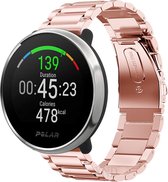 Stalen Smartwatch bandje - Geschikt voor  Polar Ignite stalen band - rosé pink - Strap-it Horlogeband / Polsband / Armband