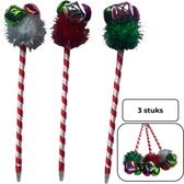 PD® - Kerst pennen met bellen - Kerstpen - 3 stuks