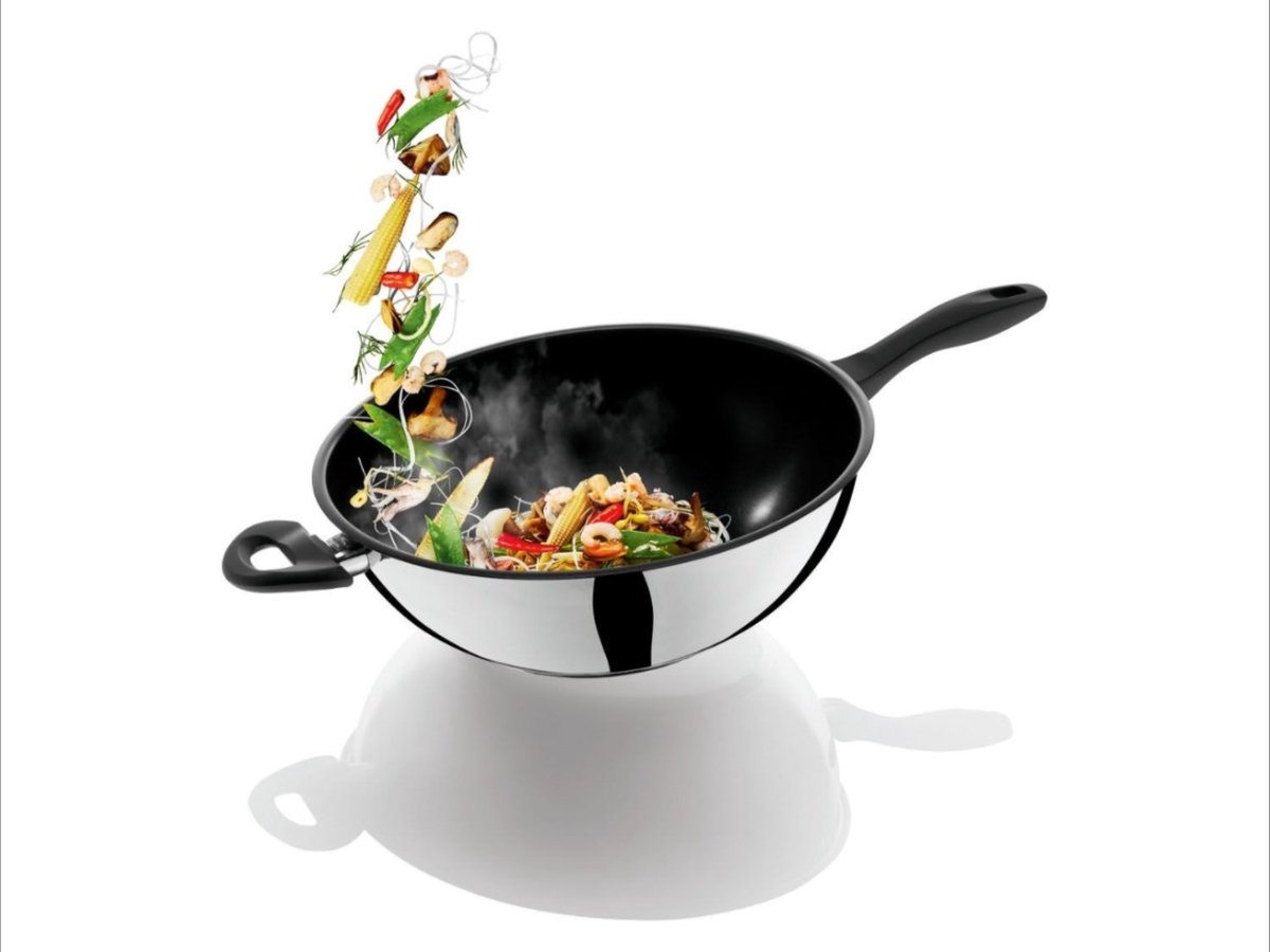 ERNESTO? RVS Wokpan ?32 cm - 5 L - Gecoat - Met ILAG? Ultimate HL - Hittebestendig tot 160 ?C