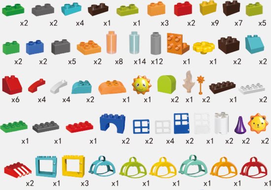 Cabeeskii Grote bouwstenen, 108 delen stenen in 6 kleuren en 2 maten, compatibel met Duplo en alle toonaangevende merken, ideaal speelgoed voor kinderen vanaf 3 jaar