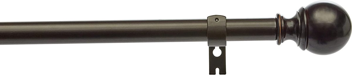 Harrms 28 mm gordijnroede uitschuifbaar, zwarte gordijnroede 76-115 cm, gordijnstangen metaal