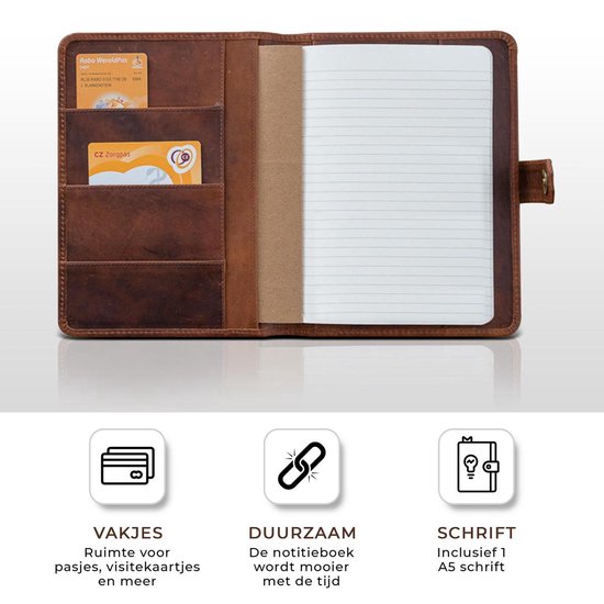 Yarotm Notitieboek A4 Gelinieerd - 150 Vellen Groen Leer PU Ringband Notitieboek - Spiraalband A4 Notebook 21.5x28cm - 100GSM Navulbaar Gevoerd Notitieblok A4 - Losbladige Dagboek