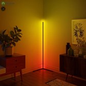 MoreLife Moderne LED-vloerlamp met afstandsbediening | Moderne vloerlamp met 350 verschillende kleureffecten | 16 miljoen kleuren | Hoge kwaliteit LED-vloerlamp | Dimbare LED Vloerlamp | Dimb