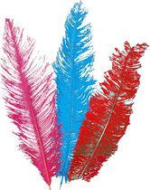 Carnival Toys Struisvogelveren 45-50 Cm Roze/blauw/rood
