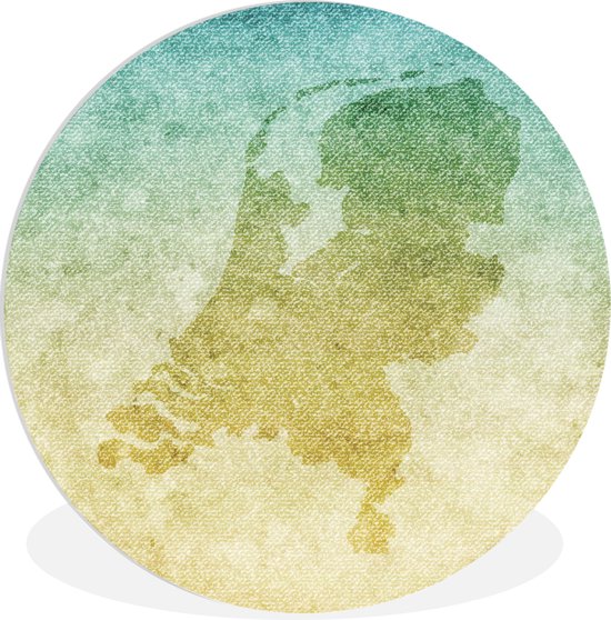 WallCircle - Wandcirkel ⌀ 150 - Kleurrijke illustratie van Nederland - Ronde schilderijen woonkamer - Wandbord rond - Muurdecoratie cirkel - Kamer decoratie binnen - Wanddecoratie muurcirkel - Woonaccessoires