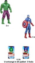Captain America - Hulk - actie figuur - Marvel - Avengers - 15 cm Groot - Cadeau Tip - Duo Set - Bekend - Must Have for Kids - Heroes