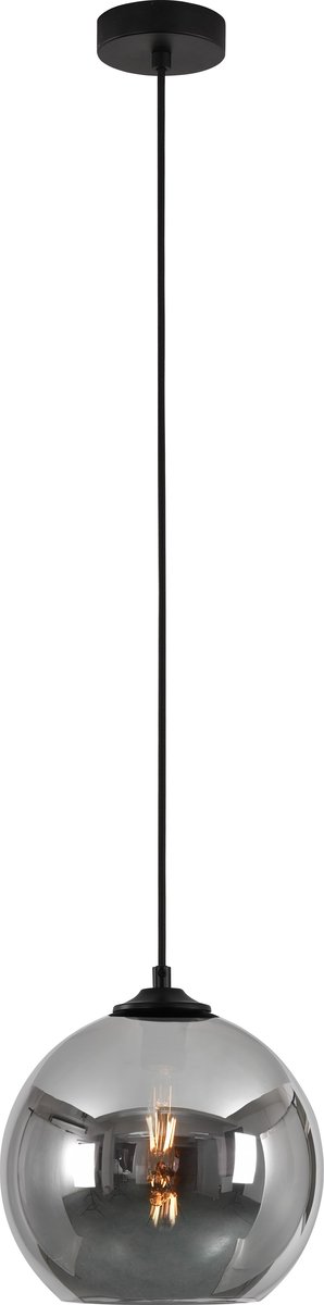 Hanglamp Marino 25cm Titan - Ø25cm - E27 - IP20 - Dimbaar > lampen hang spiegel smoke glas | hanglamp spiegel smoke glas | hanglamp eetkamer spiegel smoke glas | hanglamp keuken spiegel smoke glas | led lamp smoke glas | sfeer lamp smoke glas