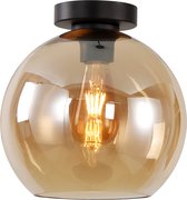 Plafondlamp Marino 25cm Amber - Ø25cm - E27 - IP20 - Dimbaar > plafoniere amber glas | plafondlamp amber glas | plafondlamp eetkamer amber glas | plafondlamp keuken amber glas | le