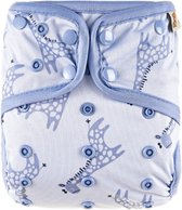 HappyBear | Pantalon à couches - Girafe Blue | couvre-couche lavable | 4kg à 15kg | Gouttières Extra à double patte pour éviter les fuites