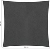 Compleet pakket: Shadow Comfort vierkant 5x5m Carbon Black met RVS Bevestigingsset en buitendoek reiniger