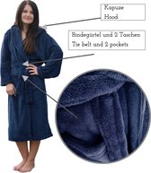 HOMELEVEL Badjas Robes de bain Femmes Hommes Unisexe - Badjas de Voyages Robe de Chambre Sauna Manteau Robe de Chambre Denim Bleu Taille M