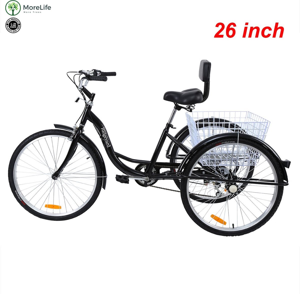 Garbenat Driewieler voor volwassenen, 20 inch (50 cm) driewieler voor volwassenen, single-speed, 3 wielen, fiets met mand, modern, senioren, driewieler, volwassenen, driewieler voor mannen, vrouwen Garbenat Driewieler voor volwassenen, 20 inch (50 cm) driewieler voor volwassenen, single-speed, 3 wielen, fiets met mand, modern, senioren, driewieler, volwassenen, driewieler voor mannen, vrouwen