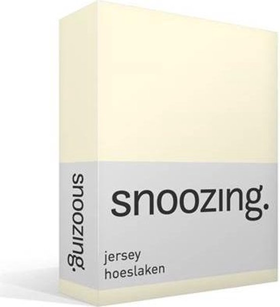 Snoozing Jersey - Hoeslaken - 100% gebreide katoen - 90x210/220 cm - Ivoor
