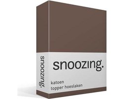 Snoozing - Katoen - Topper - Hoeslaken - Lits-jumeaux - 180x200 cm - Taupe
