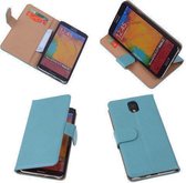 Etui en cuir PU turquoise pour Samsung Galaxy Note 3 Book / Wallet Case / Cover